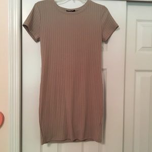 Tan mini dress cutout back!